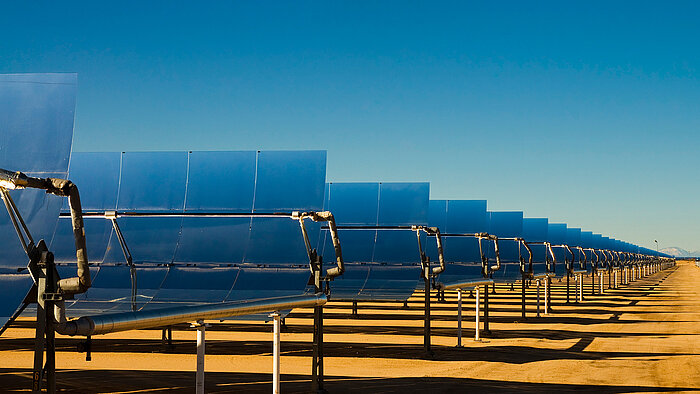Begleitheizung an Solarpaneelen im Solarpark